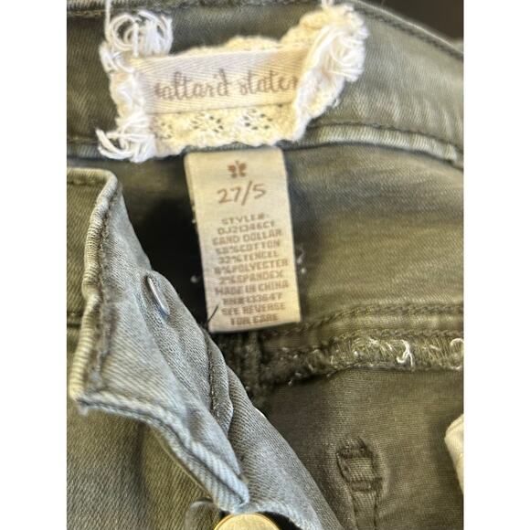 Altar’d State Olive Green Distressed Skinny Stretch Jeans Button Fly 27/5 - Picture 5 of 5